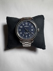 Shinola Mens Watch 120161945 Vinton Quartz Blue Dial Silver Stainless Steel 38mm