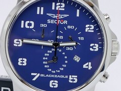 NEW SECTOR R3273689135 MEN’S BLUE CHRONOGRAPH SPORT WATCH BLACK EAGLE