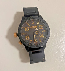 Nixon Men’s 300 Meter Watch – Black & Gold – Swiss Movement – Large Face