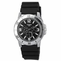 MTP-VD300-1B Standard Analog Resin Strap Black Dial Quartz Mens Watch – Adult