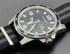 Citizen Eco-Drive Watch PRT Power Reserve Black Dial Original Nylon AW7030-06E