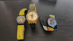 Lot of 3 Vintage Swatch Watches – Atlanta 1996 Olympic + Yellow Sunburst Dial +