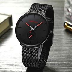 Men’s Watch Minimalist Ultra Thin Watches Stainless Steel -Top