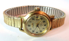 VTG WOMENS SEIKO HI-BEAD 17’J AUTOMATIC 2205-0599 GOLD TONE 17’J WRISTWATCH RUN