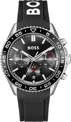 HUGO BOSS Runner Black Chronograph Black Silicone Strap Watch For Men HB1514141