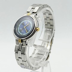 Item Running Saint Laurent Wristwatch Quartz Round Combination Blue Black Dial