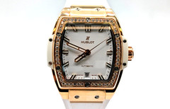 18K Rose Gold Hublot Spirit Of Big Bang White dial with Diamond Bezel
