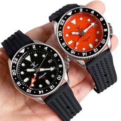 20ATM 37mm Tandorio Black Orange Dial Ceramic Bezel NH34A Automatic Mens Watch
