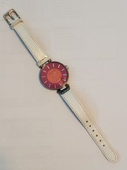 Anne Klein Sherbet Colored Women’s Watch 34mm WR 100 Feet – New Battery Leather