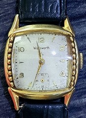 Antique Wadsworth Elgin Mens Art Deco Tank Watch 10k RGP