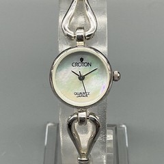 Croton Womens Watch 18mm White MOP Dial Sterling Silver Bracelet New Battery 7″