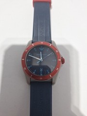 Emporio Exchange Sigma Mens Watch AR11217 Red Blue Face and Blue Rubber Band