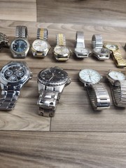Lot Of 15 Analog Wathes Untested Need Batteries Brut Armitron Peugeot Quartz