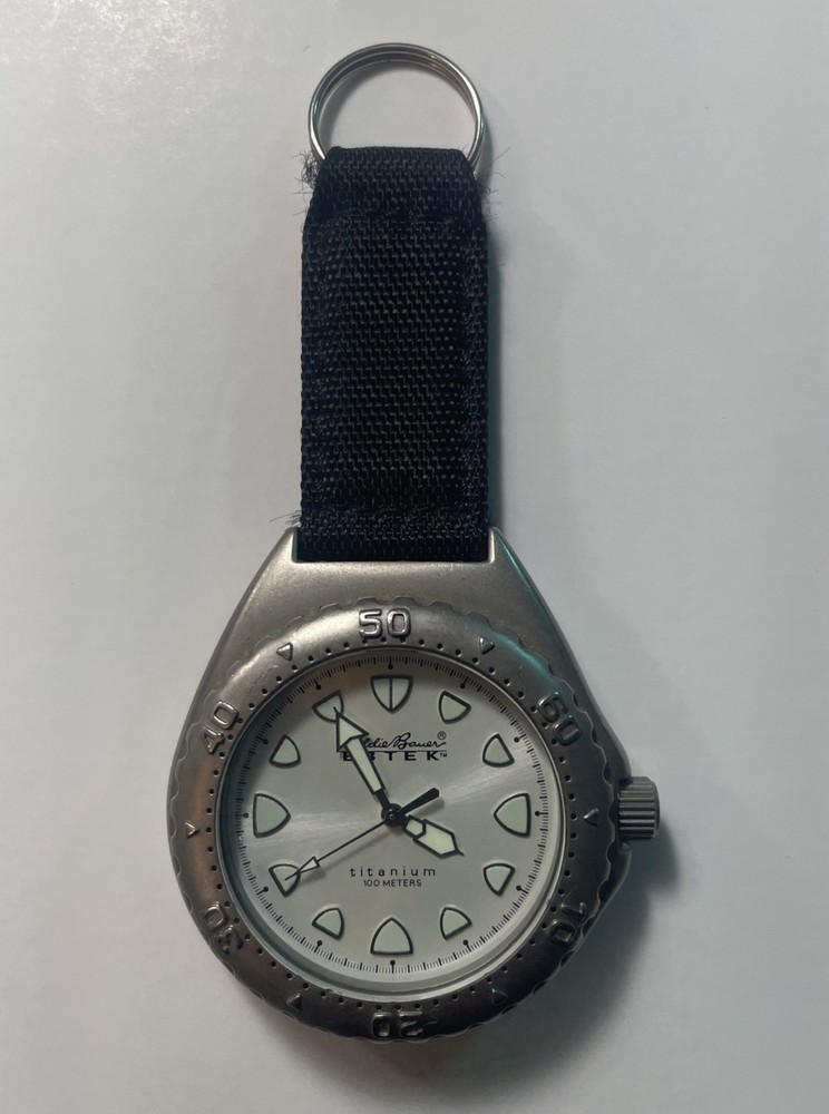 Eddie Bauer EBTEK Watch Mens Black Nylon Carry Diving Watch 330FT. #0115