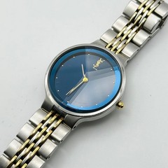 Saint Laurent Watch Quartz Round Y-Cut Blue Dial New Battery