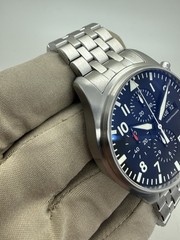 IWC Pilot Chronograph Automatic Steel Black Dial 43mm Watch IW377709 w/ Case