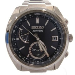 SEIKO ASTRON Men’s Watch Day Date Analog Radio Solar SBXY015 Black Silver Color