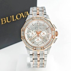 Bulova Octava Crystal Gold Silver Two Tone 41.5MM Men’s Quartz Watch 98C133
