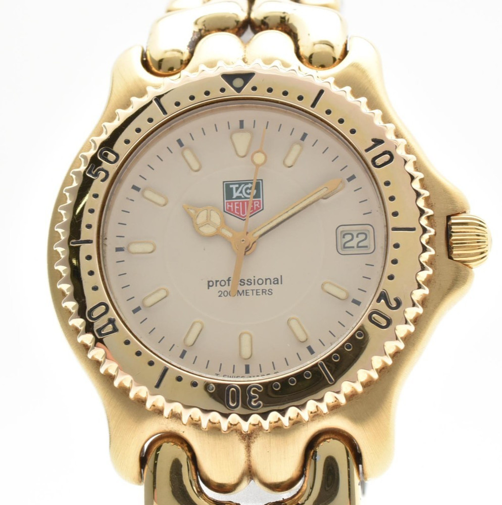 ▶️ TAG HEUER S/el Professional WG1130-0 Quartz Vintage Gold Men’s Watch Swiss