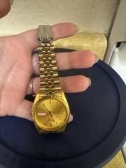 Seiko Men’s Quartz Gold Tone Day/Date 25mm Water Resistant Bracelet