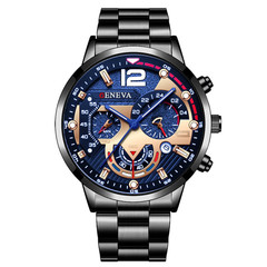 Stylish Men’s Stainless Steel Analog Quartz Watch with Calendar Feature