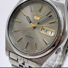 SEIKO 5 7S26 3170 Automatic Analog Round Silver Men’s Watch Working Used