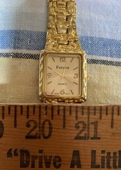 New Unused Pair Futura Men & Woman His & Hers Gold Nugget Quartz Watch Japan Mov