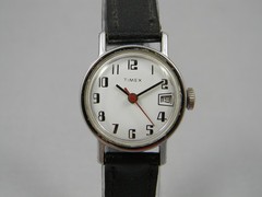 Vintage Timex Watch Women Manual Wind 25mm Silver Tone Date New Band