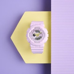 Brand New CASIO BABY G BA 110AH 4AJF ViVid Accent Hands Purple 10 ATM Water Resi