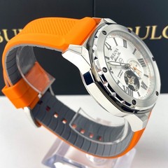 Bulova Marine Star 98A226 Men’s Watch 45MM White Dial Rubber Strap Automatic