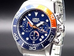 SEIKO LORUS Chronograph Quartz Pepsi Dial Dark Blue Sunray Sports Watch Seiko LO
