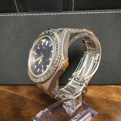 Men’s Pulsar V732-X203 Date Only Wrist Watch blue Dial 40MM SS Gold Tone #101