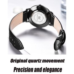 OLEVS Watch 30m Waterproof Ultrathin Quartz Wristwatch Leather Band Men Women