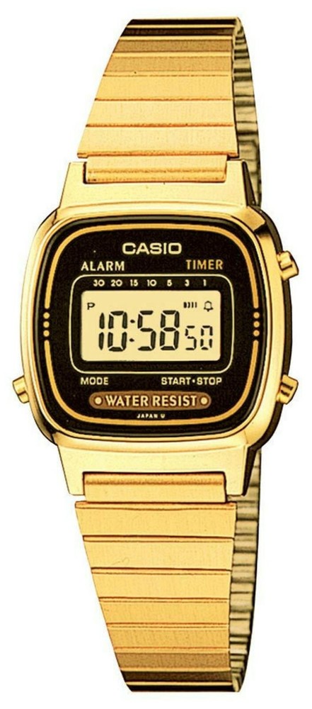 Casio Women’s Digital Alarm Yellow Gold-Tone Bracelet 24.5mm Watch LA670WGA-1