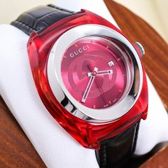 Gucci Sync 137.3 Watch Red Dial Quartz Working Condition