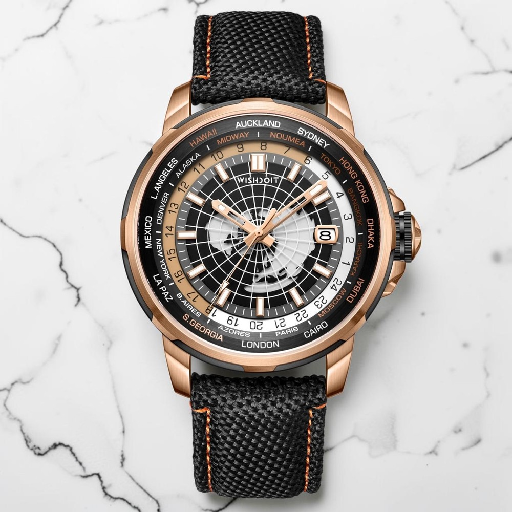 WISHDOIT eternal earth GMT dual time men’s watch NH34A Automatic movement NEW