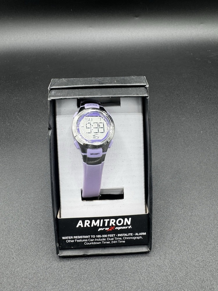 ARMITRON PRO SPORT Women’s Digital WRISTWATCH 45/7012 Purple Silver PRSV NIB
