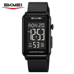 SKMEI Men Rectangle Watch LED Countdown Wristwatch Boys Girl Digital Sport Watch