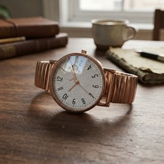 Chic Women’s Large Dial Quartz Watch with Crystal Accents – Adjustable Size