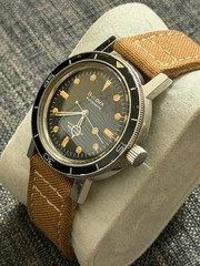 Bulova Snorkel 666 Ft Devil Diver Very Rare Bakelite Bezel Pumpkin Patina