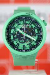 Limited Swatch BIG BOLD SWISS MADE FRESH SQUEEZE 47MM SB01G101 Matte Green Blue