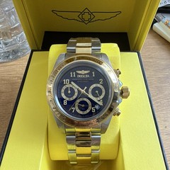 Invicta Speedway Quartz Chronograph Date Two-Tone SS Blue Dial 200M 41mm Box