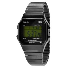 Timex T80 34mm Watch Black with Stainless Steel TW2R67000