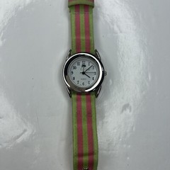 A Eliza B Japan WR Silver Pink Lime Green Fabric Retro Ladies Stainless Untested