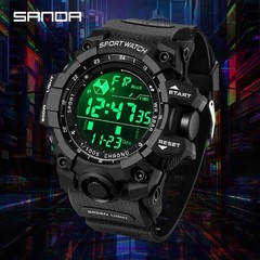 SANDA Men Outdoor Sports Watch Waterproof LED Analog Digital Show Multifunction