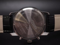 N MINT Zeppelin 100th Years 7680-1 Chronograph Alarm Qz 43mm Mens Watch JAPAN