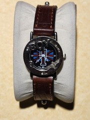 BOY London Quartz Analog Wristwatch Union Jack Flag Dial Leather Strap WR