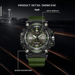 LIGE Men Watch Quartz Date Analog Luminous Waterproof Diver Sport Man Wristwatch