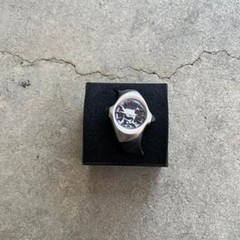 Y2K RARE Oakley Crush 1.0 Stainless Steel Black Dial w/Silver Skull Watch