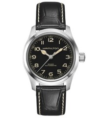 New Hamilton Khaki Field Murph Auto Black Dial leather Strap Watch H70405730